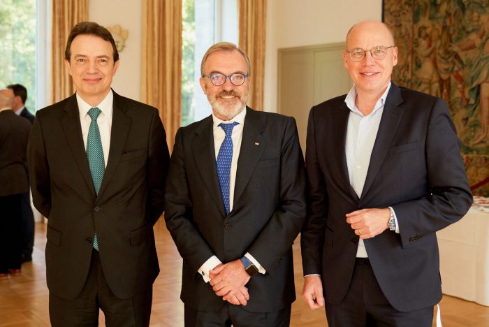 The Enagás CEO, the Ambassador of Spain in Germany and the Managing Director of Zukunft Gas in the H2Med event at Berlin